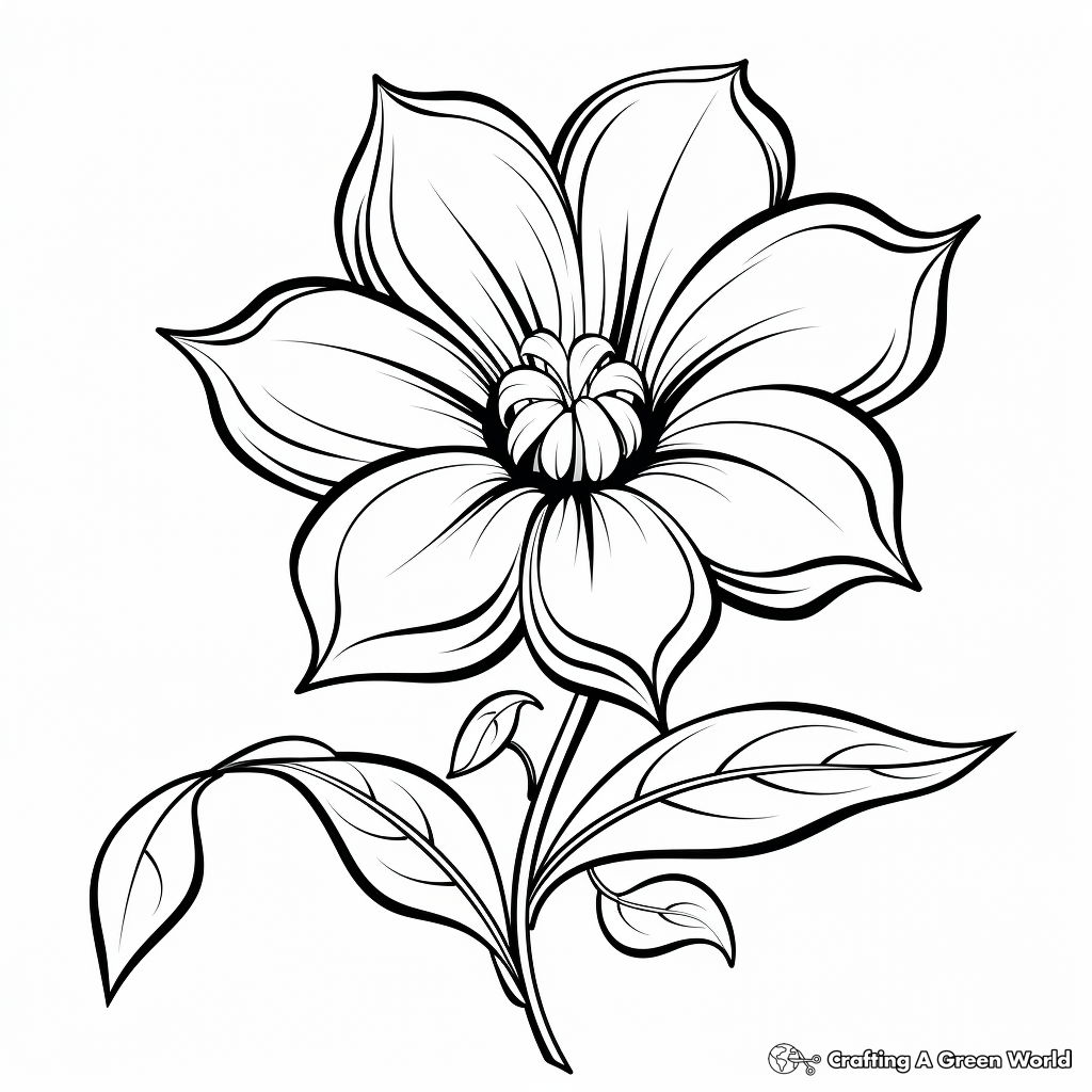 Kid-friendly Petal Coloring Pages 3