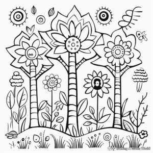 Kid-Friendly Printable Springtime Forest Coloring Pages 2