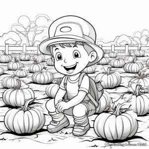 Kid-Friendly Pumpkin Patch Coloring Pages 3