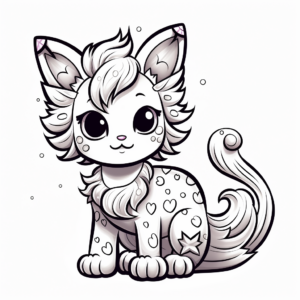 Kid-Friendly Rainbow Kitten Coloring Pages 4