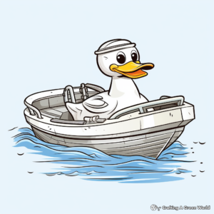 Kid-Friendly Rubber Duck Boat Coloring Pages 2
