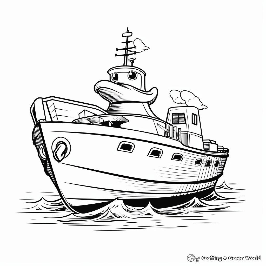 Kid-Friendly Rubber Duck Boat Coloring Pages 4
