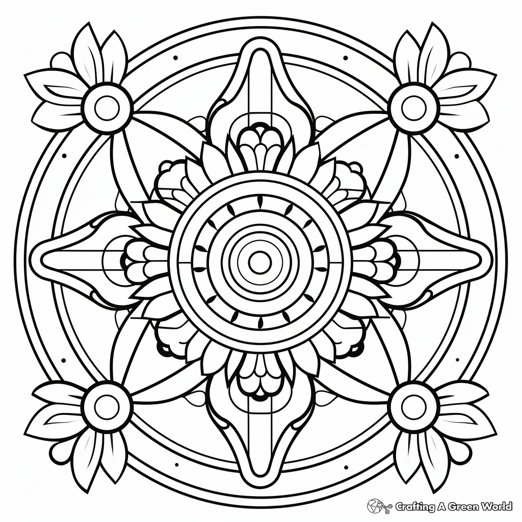 Kid-Friendly Sacred Geometry Shapes Coloring pages 3
