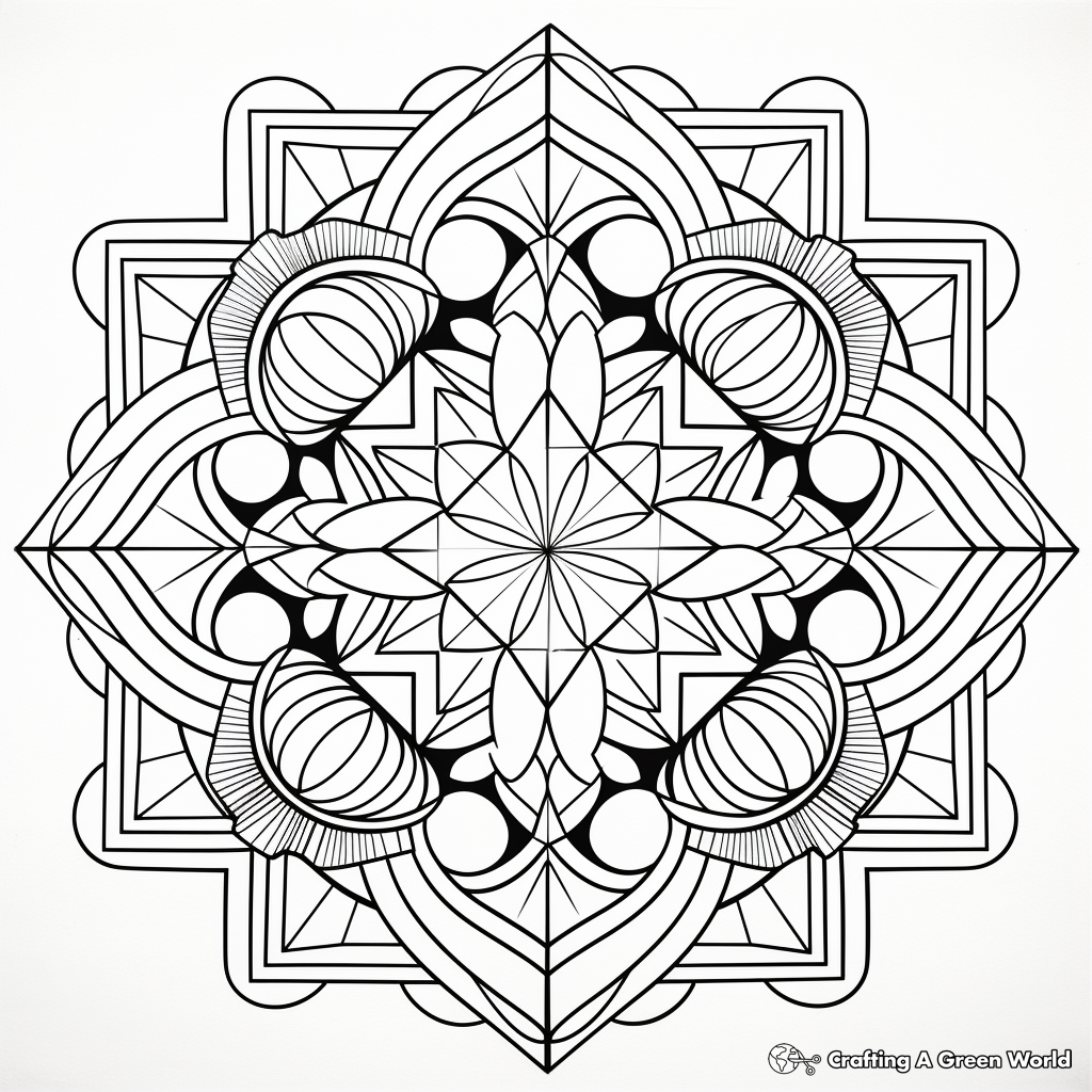 Kid-Friendly Sacred Geometry Shapes Coloring pages 4