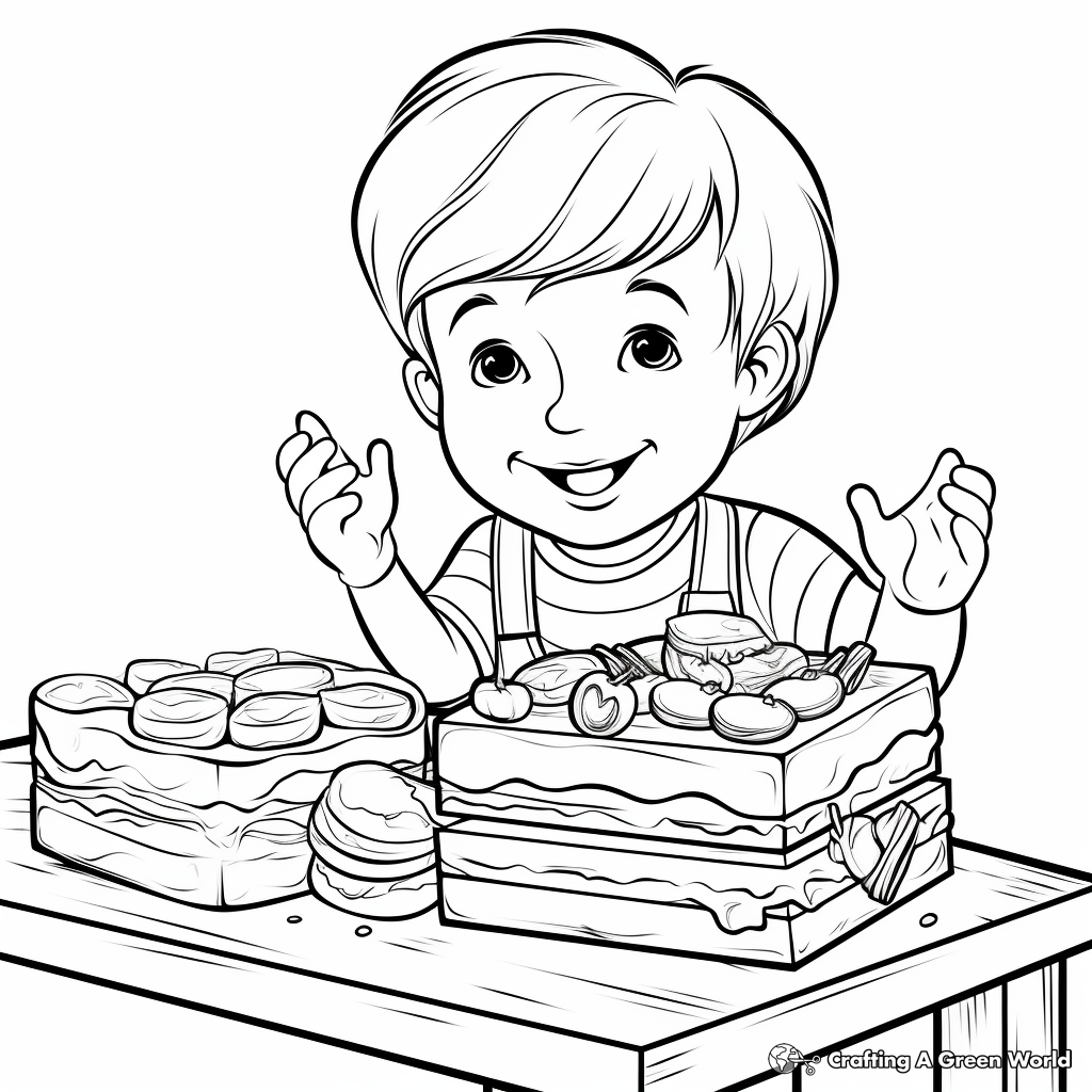 Kid-Friendly Sandwich Coloring Pages 1