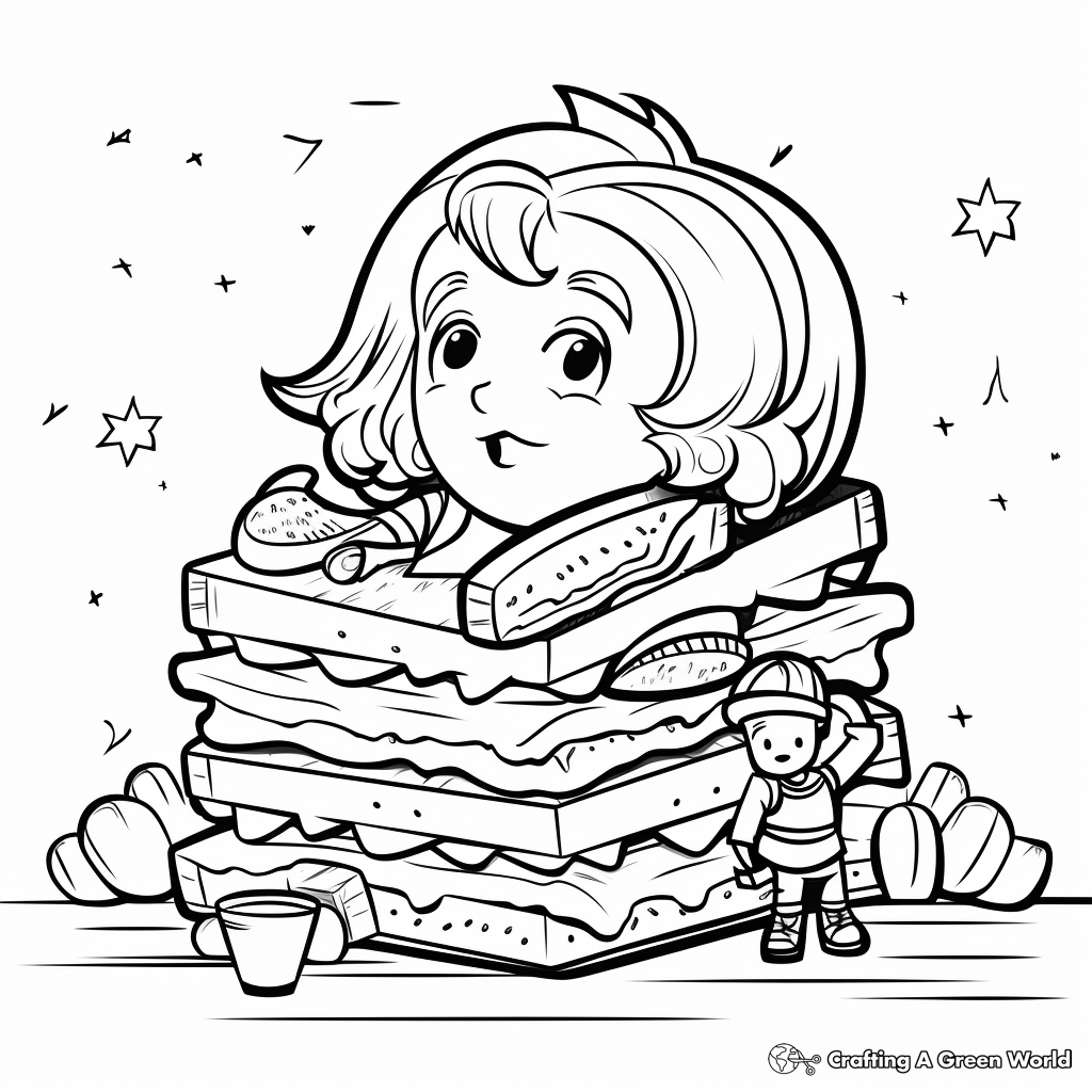 Kid-Friendly Sandwich Coloring Pages 3