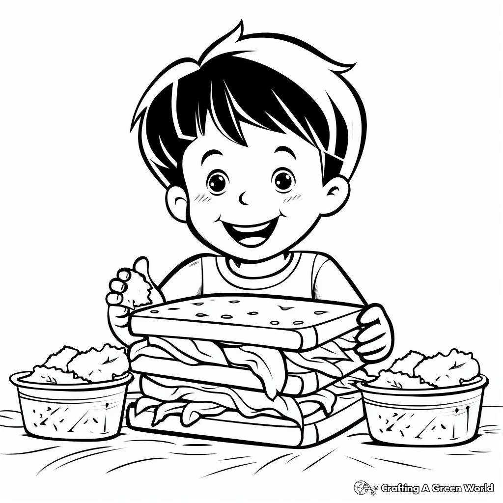 Kid-Friendly Sandwich Coloring Pages 4