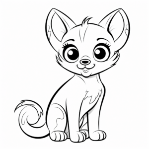 Kid-Friendly Siamese Kitten Coloring Page 2