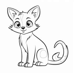Kid-Friendly Siamese Kitten Coloring Page 3