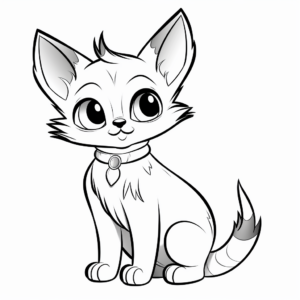 Kid-Friendly Siamese Kitten Coloring Page 4