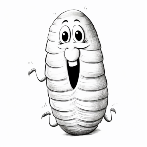 Kid-Friendly Silkworm Cocoon Coloring Pages 1