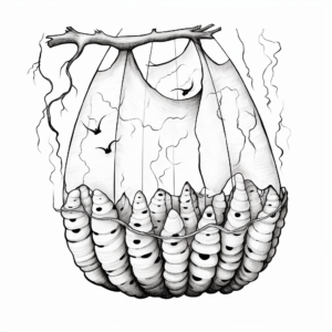 Kid-Friendly Silkworm Cocoon Coloring Pages 2