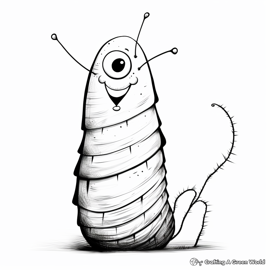 Kid-Friendly Silkworm Cocoon Coloring Pages 4