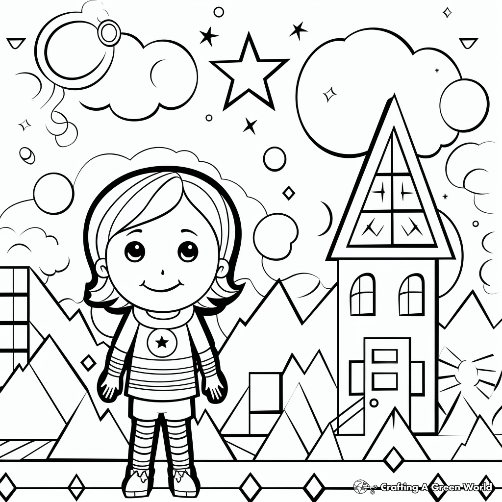 Kid-Friendly Simple Geometric Coloring Pages 1