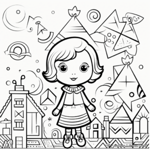 Kid-Friendly Simple Geometric Coloring Pages 4