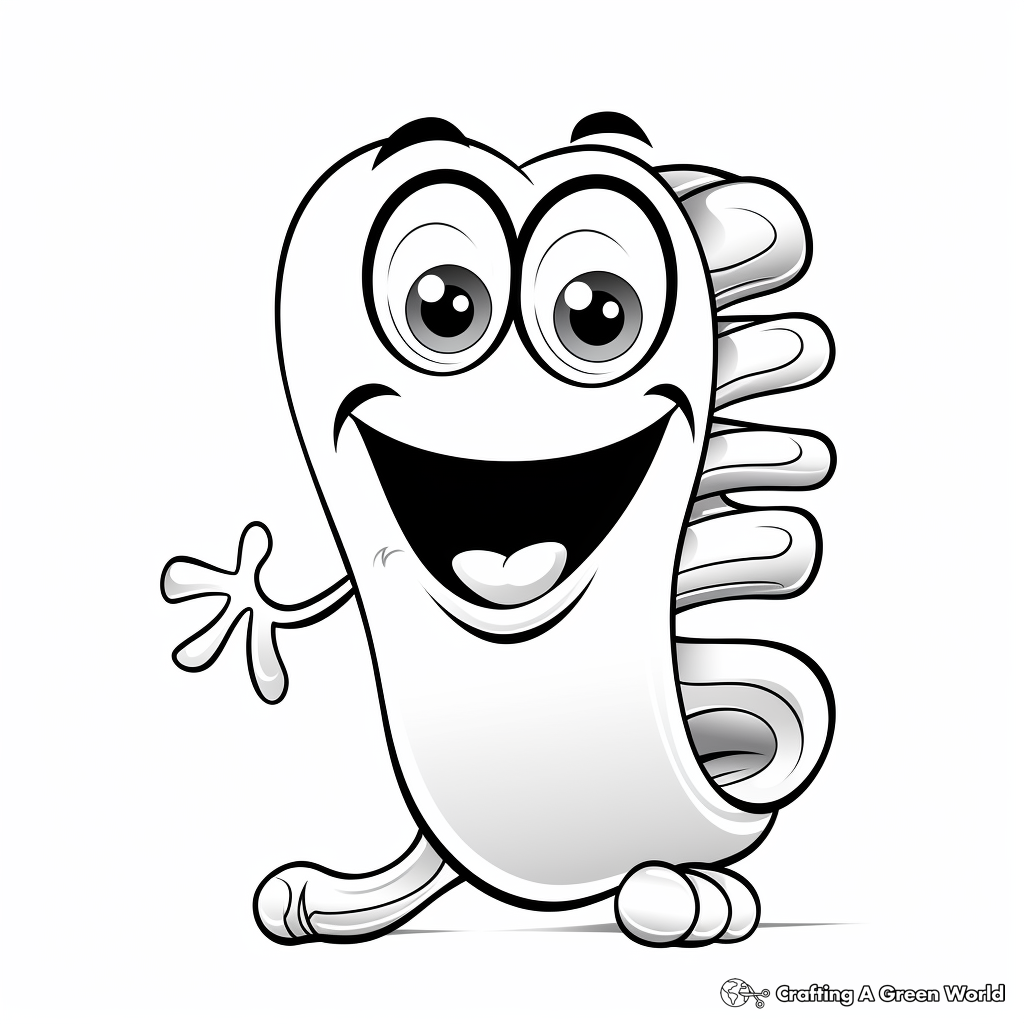 Kid-friendly Simple Gummy Worm Coloring Pages 1