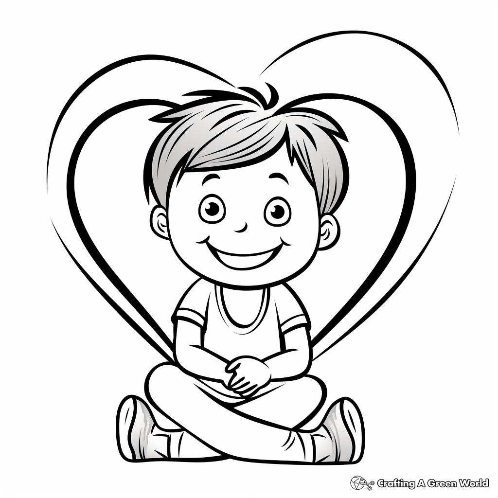 Kid-Friendly Simple Heart Coloring Pages 4