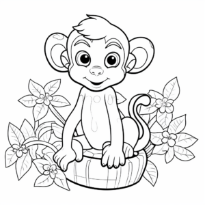 Kid-friendly Squirrel Monkey Coloring Pages 1