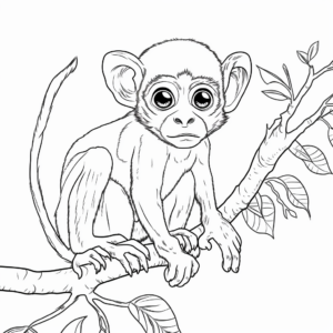 Kid-friendly Squirrel Monkey Coloring Pages 3