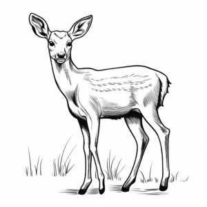 Kid-Friendly White Tailed Deer Coloring Pages 1