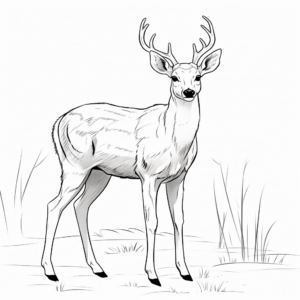 Kid-Friendly White Tailed Deer Coloring Pages 2