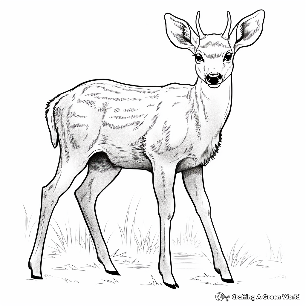 Kid-Friendly White Tailed Deer Coloring Pages 4