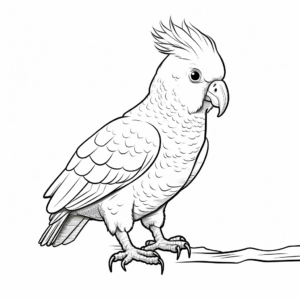 Kid-Friendly Yellow-crested Cockatoo Coloring Pages 1