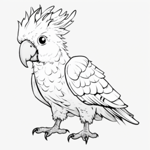 Kid-Friendly Yellow-crested Cockatoo Coloring Pages 3