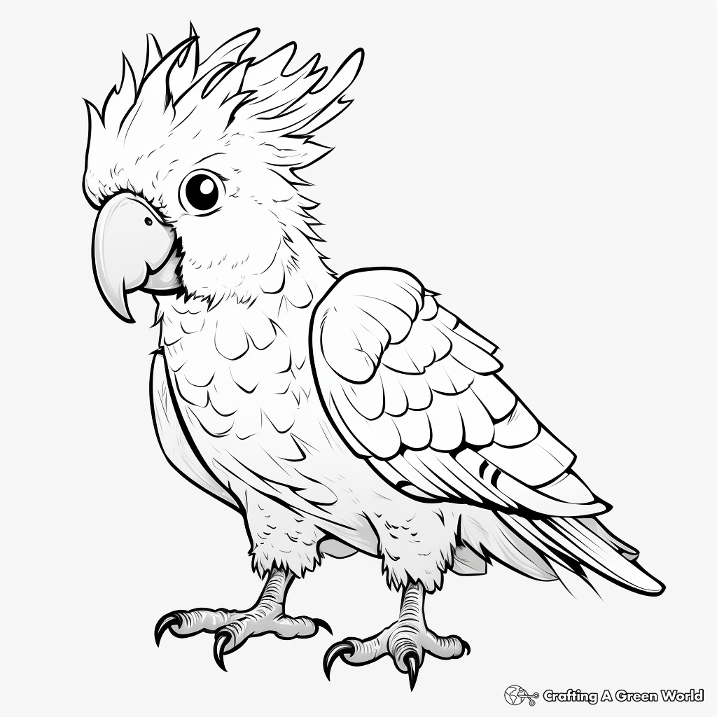 Kid-Friendly Yellow-crested Cockatoo Coloring Pages 3