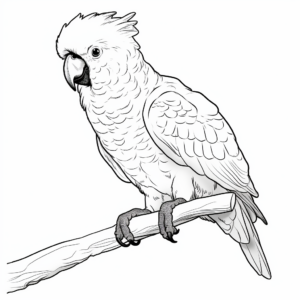 Kid-Friendly Yellow-crested Cockatoo Coloring Pages 4
