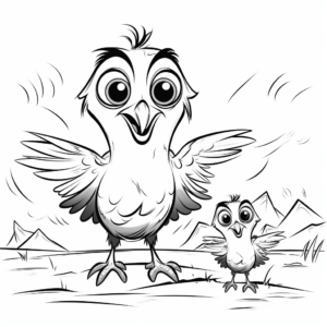 Kid-Safe Friendly Raven Cartoon Coloring Pages 2