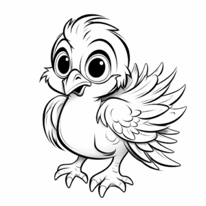 Kid-Safe Friendly Raven Cartoon Coloring Pages 3