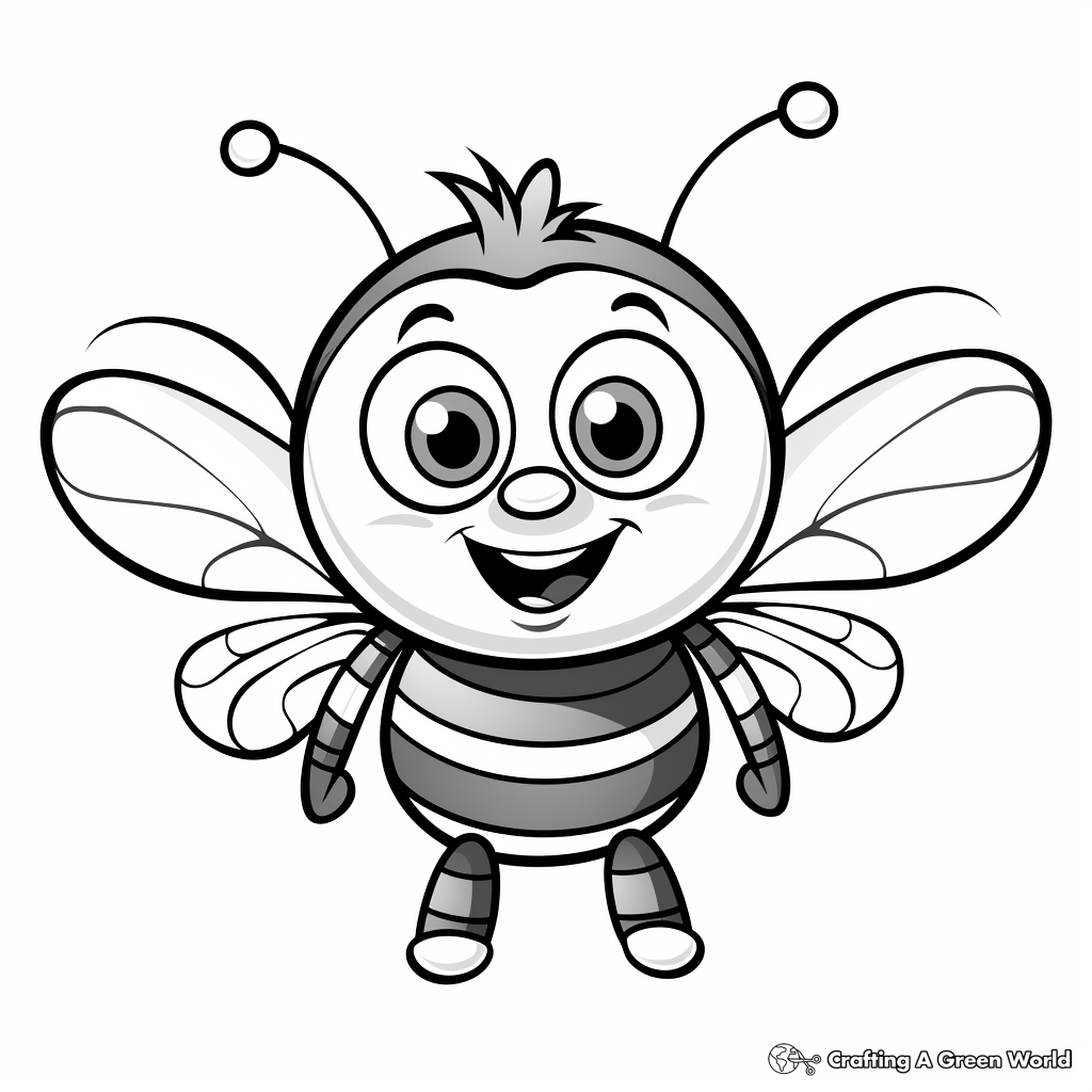 Kids-Friendly Cartoon Bumblebee Coloring Pages 3