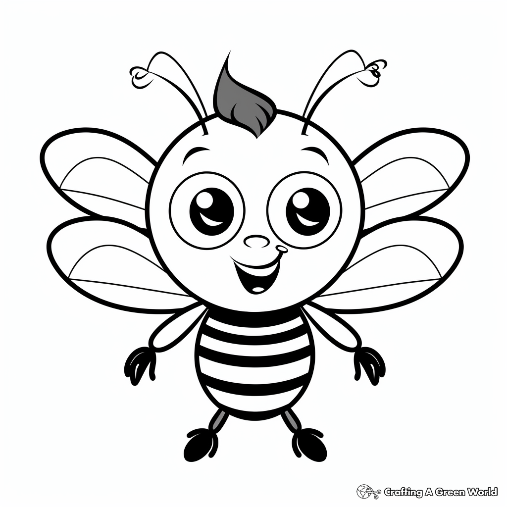 Kids-Friendly Cartoon Bumblebee Coloring Pages 4