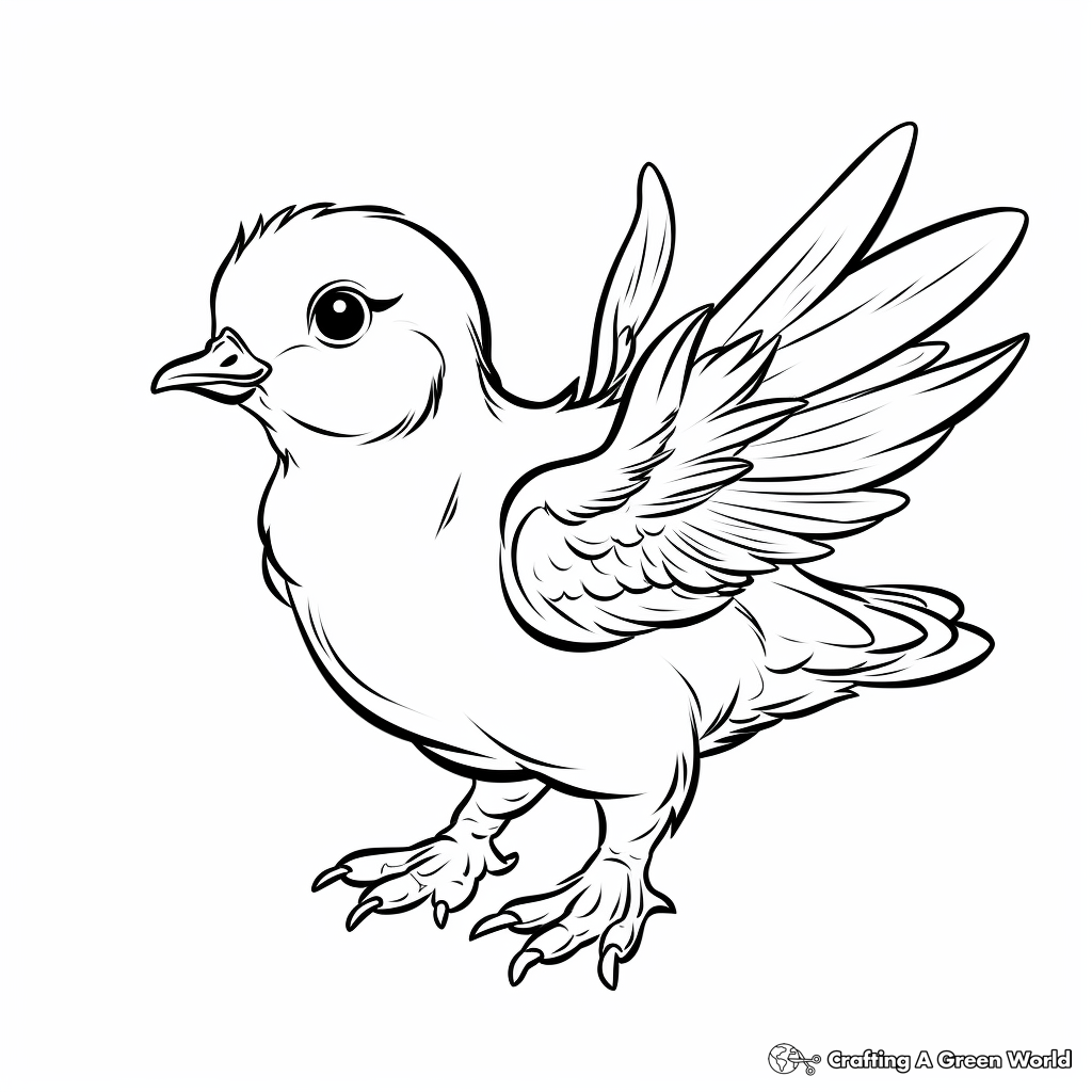 Kids-Friendly Cartoon Dove Coloring Pages 4