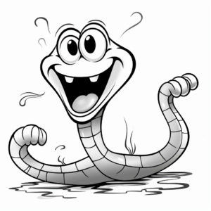 Kids-Friendly Cartoon Electric Eel Coloring Pages 3