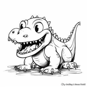 Kids Friendly Cartoon Sarcosuchus Coloring Pages 2
