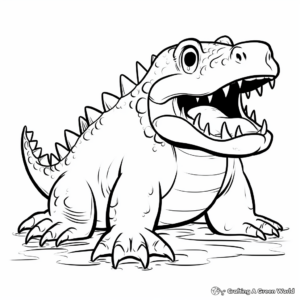 Kids Friendly Cartoon Sarcosuchus Coloring Pages 3