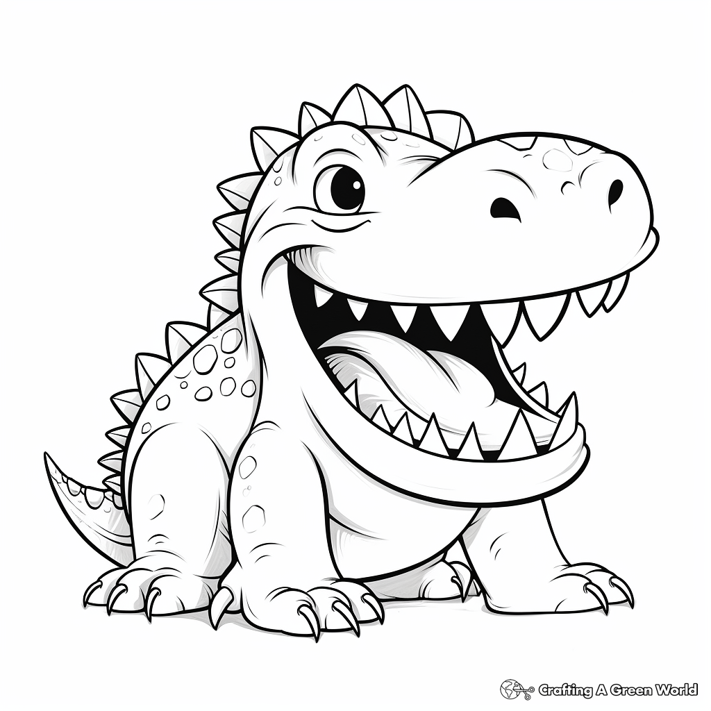 Kids Friendly Cartoon Sarcosuchus Coloring Pages 4
