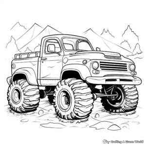 Kids-Friendly Cute Small Mud Truck Coloring Pages 1