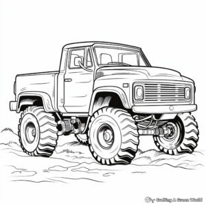 Kids-Friendly Cute Small Mud Truck Coloring Pages 2