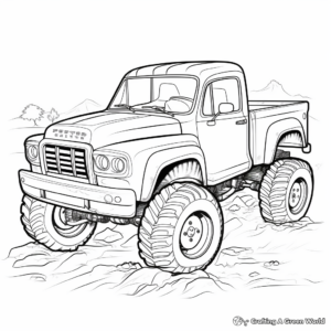Kids-Friendly Cute Small Mud Truck Coloring Pages 3