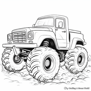 Kids-Friendly Cute Small Mud Truck Coloring Pages 4