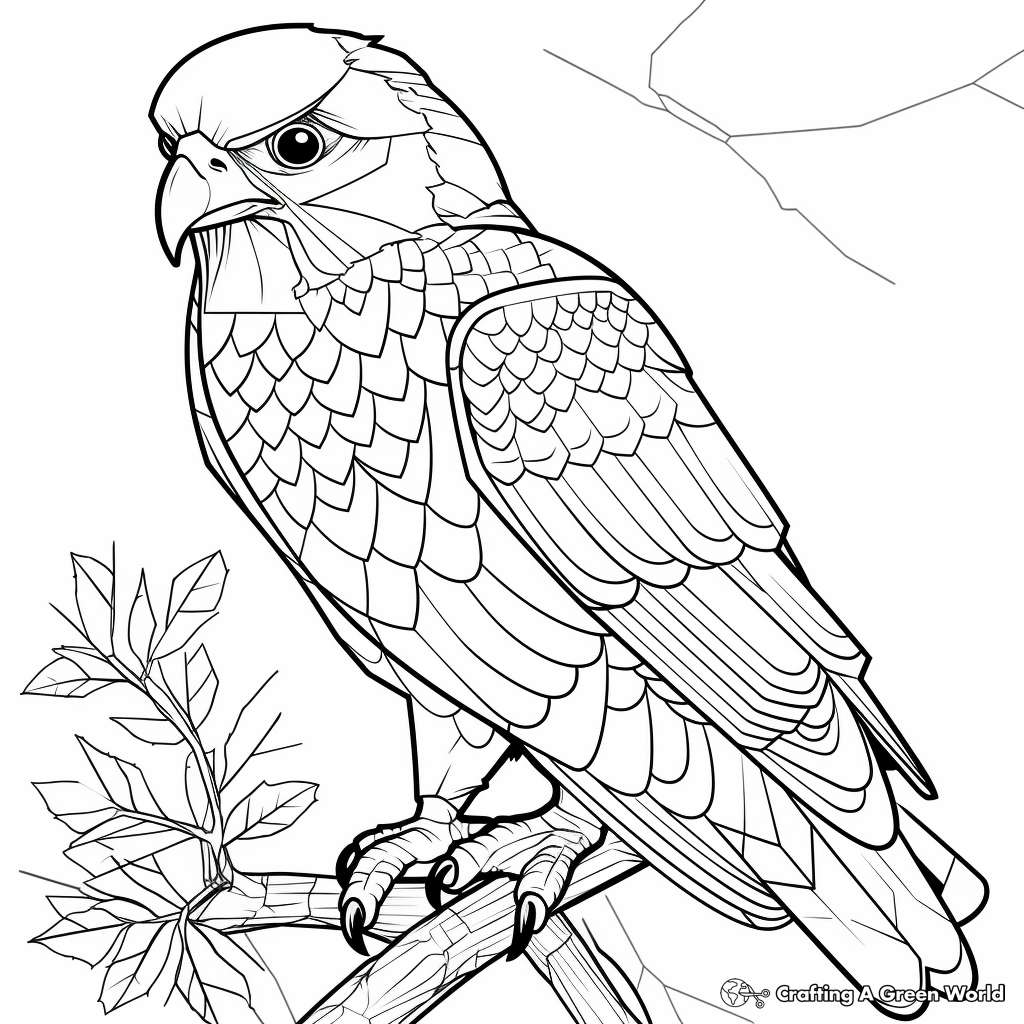 Kids Friendly Kestrel Falcon Coloring Pages 2