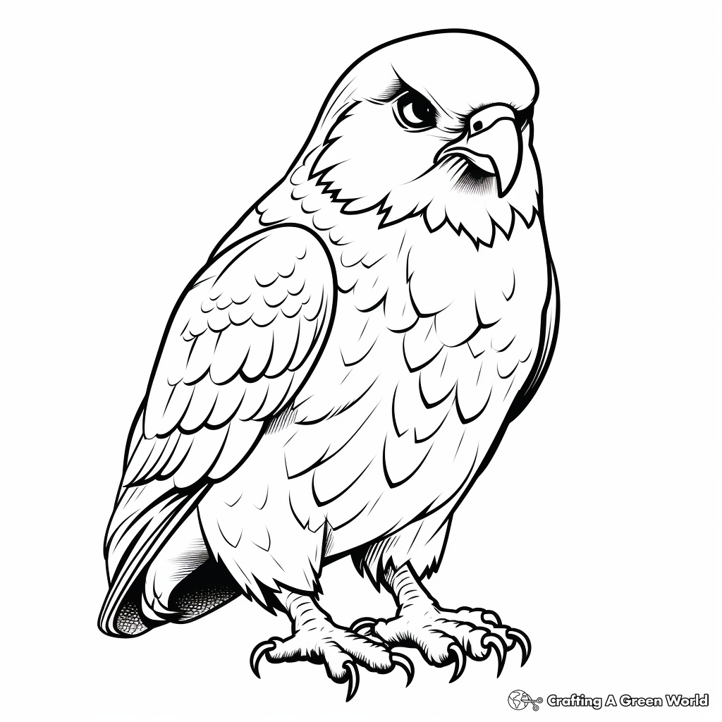Kids Friendly Kestrel Falcon Coloring Pages 4