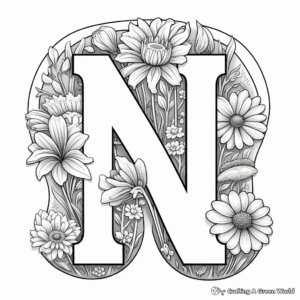 Kids-Friendly Letter N for Numbers Coloring Pages 1