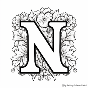Kids-Friendly Letter N for Numbers Coloring Pages 2