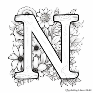 Kids-Friendly Letter N for Numbers Coloring Pages 3