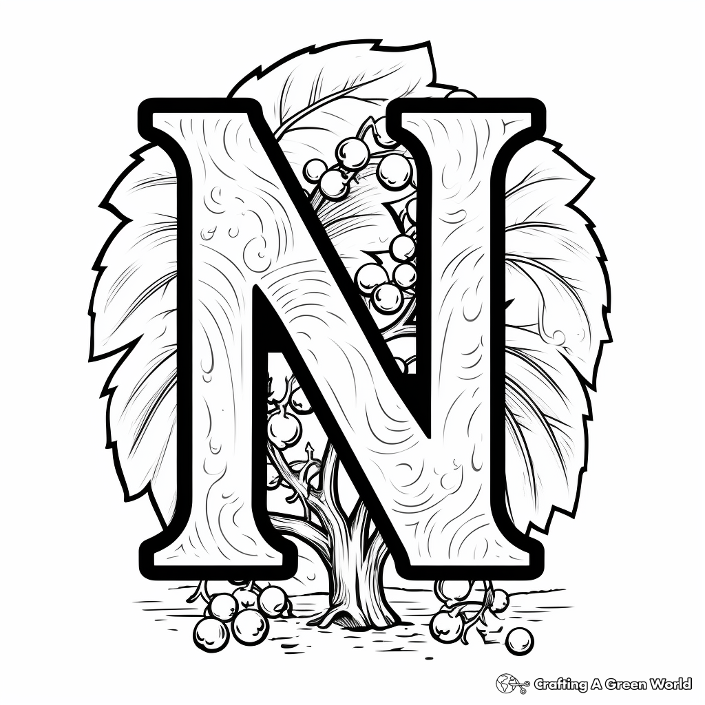 Kids-Friendly Letter N for Numbers Coloring Pages 4