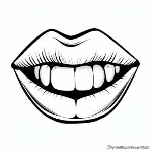 Kids-Friendly Smiling Lips Coloring Pages 1